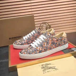 Burberry Monogram-Print Orange Black Cream Lifestyle Sneakers
