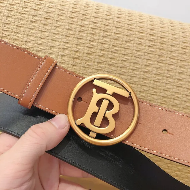 Ceinture Burberry TB Cuir Noir Boucle Dorée Ceinture Cuir 4