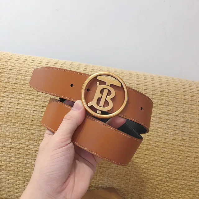 Ceinture Burberry TB Cuir Noir Boucle Dorée Ceinture Cuir 6