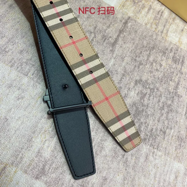 Burberry TB Monogram House Check Canvas Belt 2
