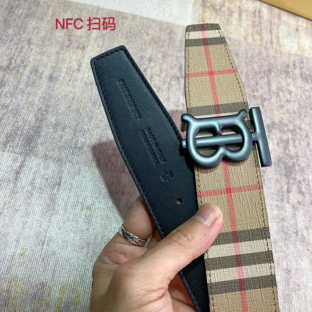 Burberry TB Monogram House Check Canvas Belt 4