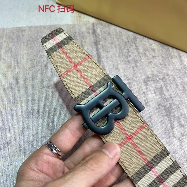 Burberry TB Monogram House Check Canvas Belt 5