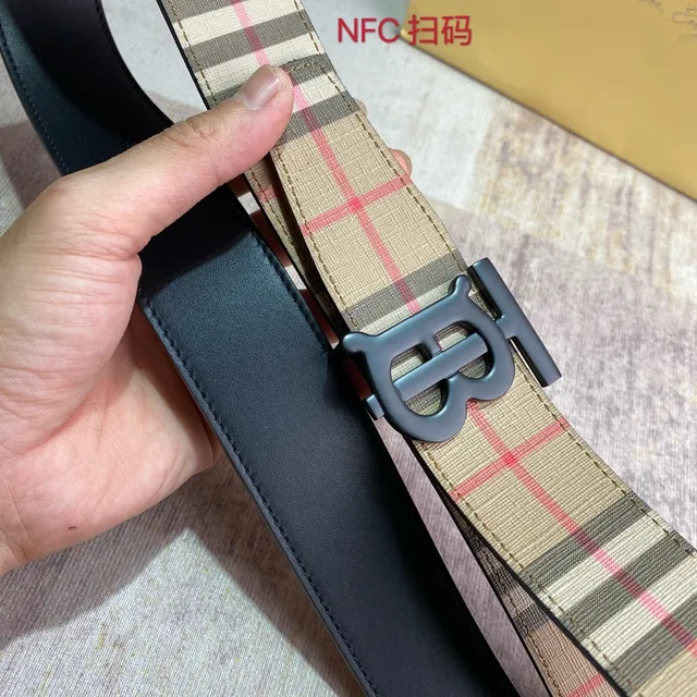 Burberry TB Monogram House Check Canvas Belt 7