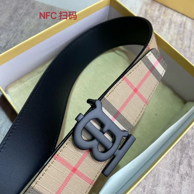 Burberry TB Monogram House Check Canvas Belt 8