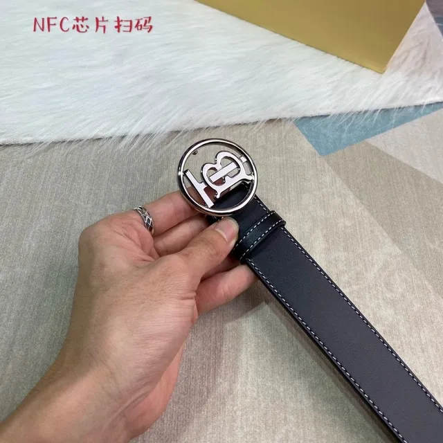 Burberry Thomas Burberry Monogram Black Leather Belt 2
