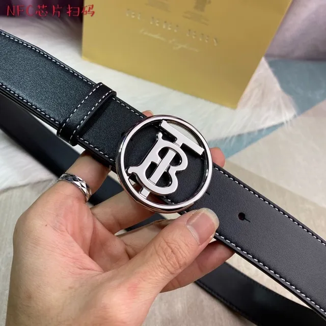 Burberry Thomas Burberry Monogram Black Leather Belt 4