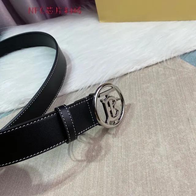 Burberry Thomas Burberry Monogram Black Leather Belt 5