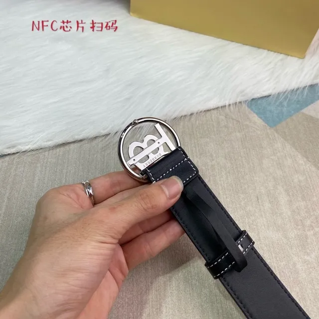 Burberry Thomas Burberry Monogram Black Leather Belt 6