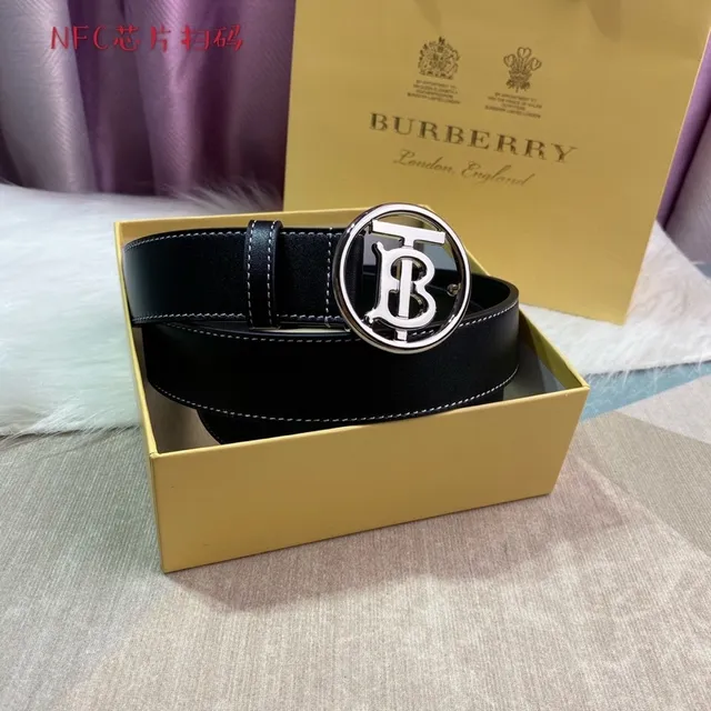 Burberry Thomas Burberry Monogram Black Leather Belt 8