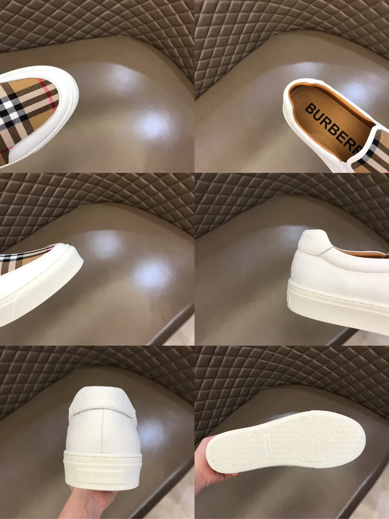 Burberry White Beige Slip-On Platform Sole Lifestyle Sneakers 2