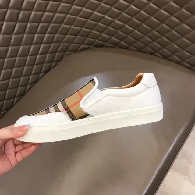 Burberry White Beige Slip-On Platform Sole Lifestyle Sneakers 3