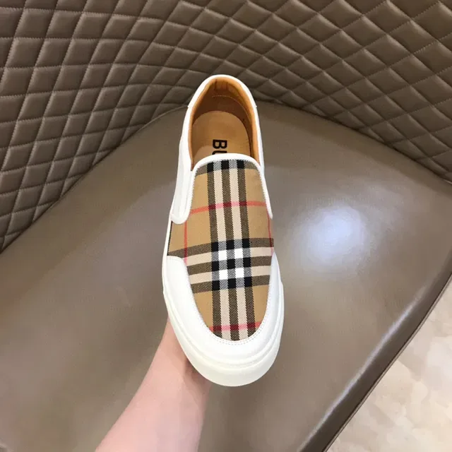 Burberry White Beige Slip-On Platform Sole Lifestyle Sneakers 4
