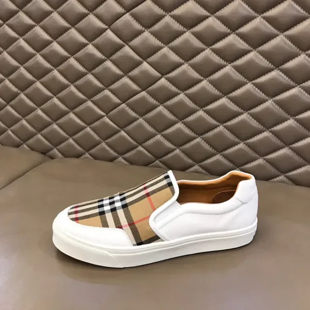 Burberry White Beige Slip-On Platform Sole Lifestyle Sneakers 5