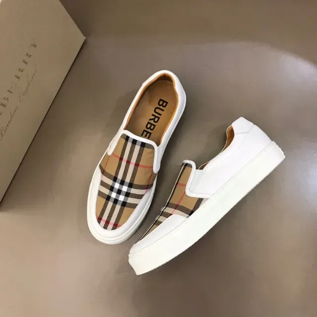 Burberry White Beige Slip-On Platform Sole Lifestyle Sneakers 8
