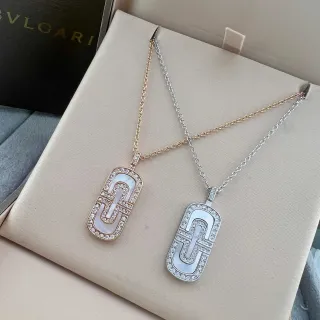 Bvlgari B.zero1 Geometric Mother-of-Pearl and Pavé Necklace