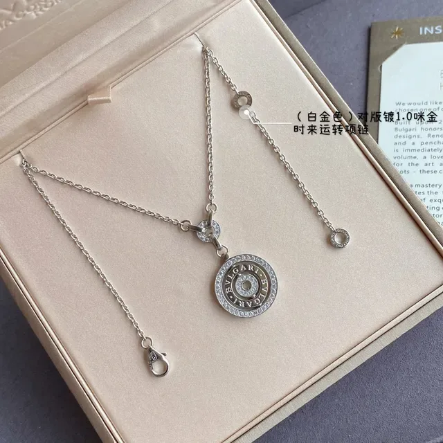 Bvlgari B.zero1 Collier Or Argent Pendentif Circulaire Rotatif avec Bezels Cristaux Pavé 3