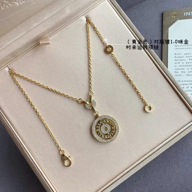 Bvlgari B.zero1 Collier Or Argent Pendentif Circulaire Rotatif avec Bezels Cristaux Pavé 4