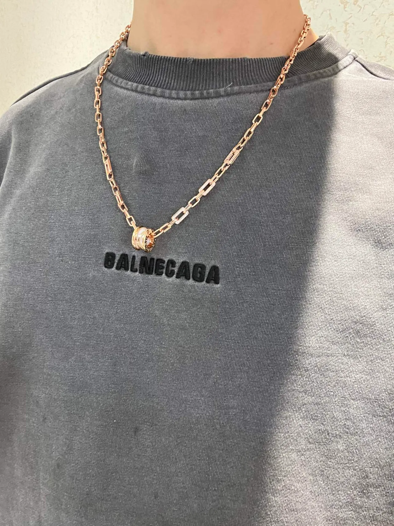 Bvlgari B.zero1 Or Rose et Céramique Blanche Collier de Diamants 5
