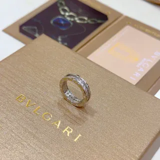 Bvlgari B.zero1 ঘুরন্ত ডুয়াল-ব্যান্ড পাভে রিং