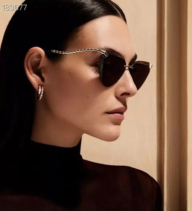Bvlgari Black Gold Angular Temples Thin Metal Frame Sunglasses 4