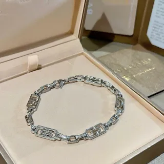Bvlgari Gancini Geometric Pavé Silver-Tone Bracelet