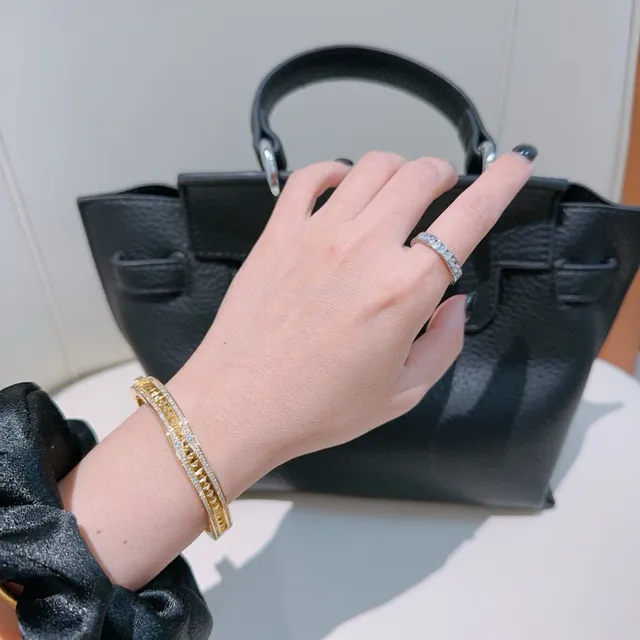 Bvlgari Gold Pavé Diamond Double-Row Hinged Bangle Bracelet 5
