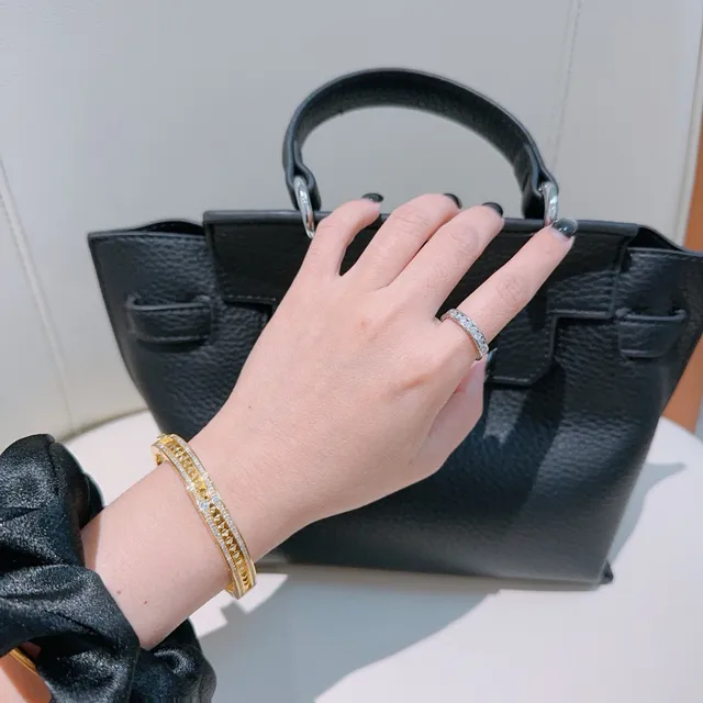 Bvlgari Gold Pavé Diamond Double-Row Hinged Bangle Bracelet 8
