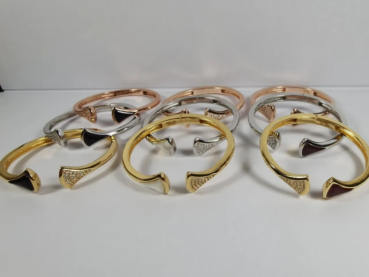 Bvlgari Gold Silver Open-Cuff Arrowhead-Terminal Bracelet 2
