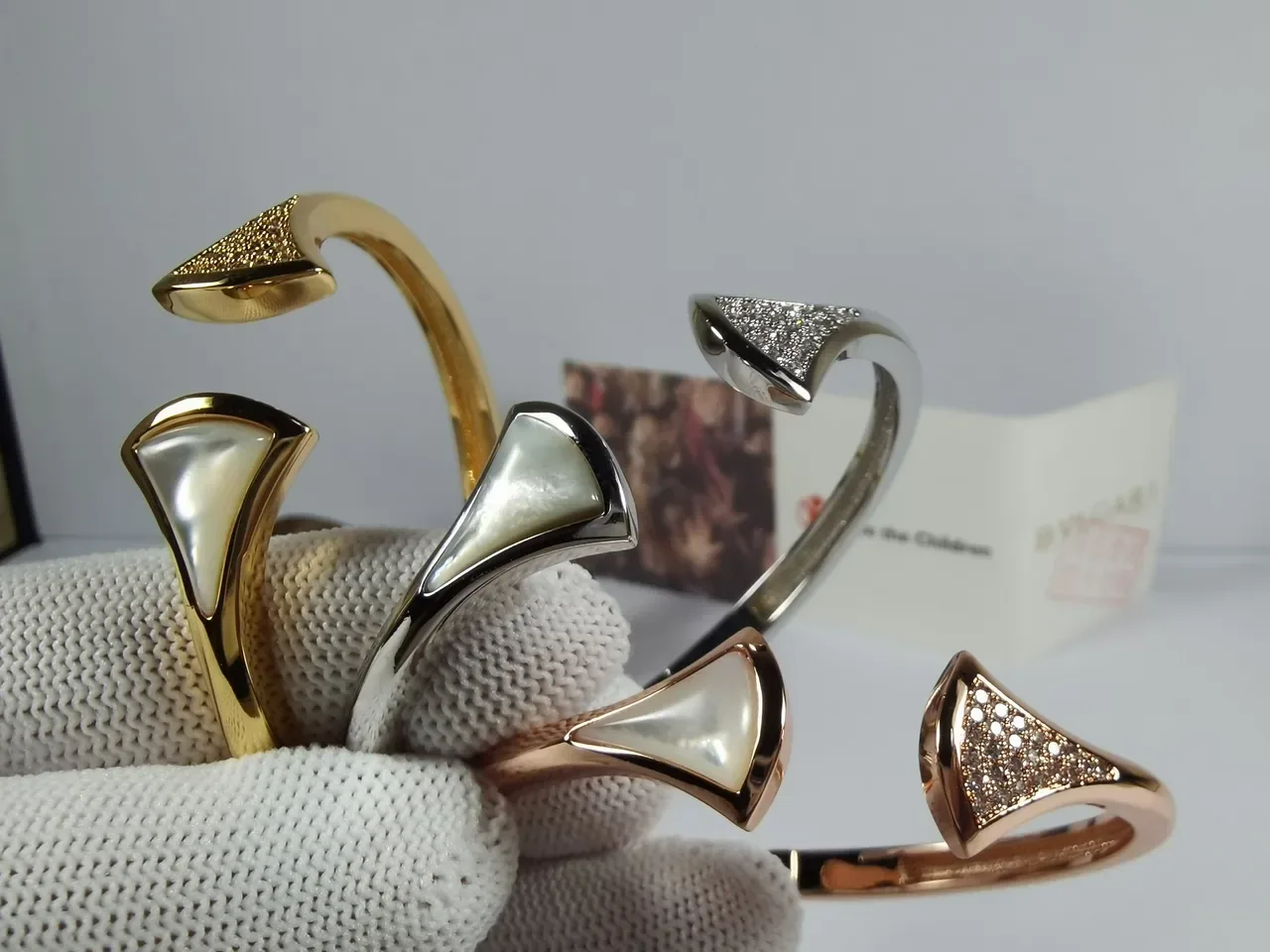 Bvlgari Gold Silver Open-Cuff Arrowhead-Terminal Bracelet 6