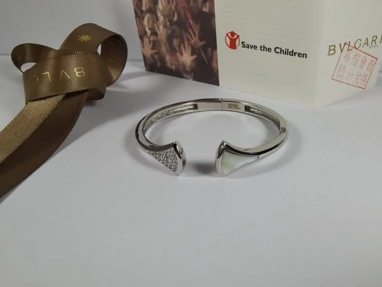 Bvlgari Gold Silver Open-Cuff Arrowhead-Terminal Bracelet 8