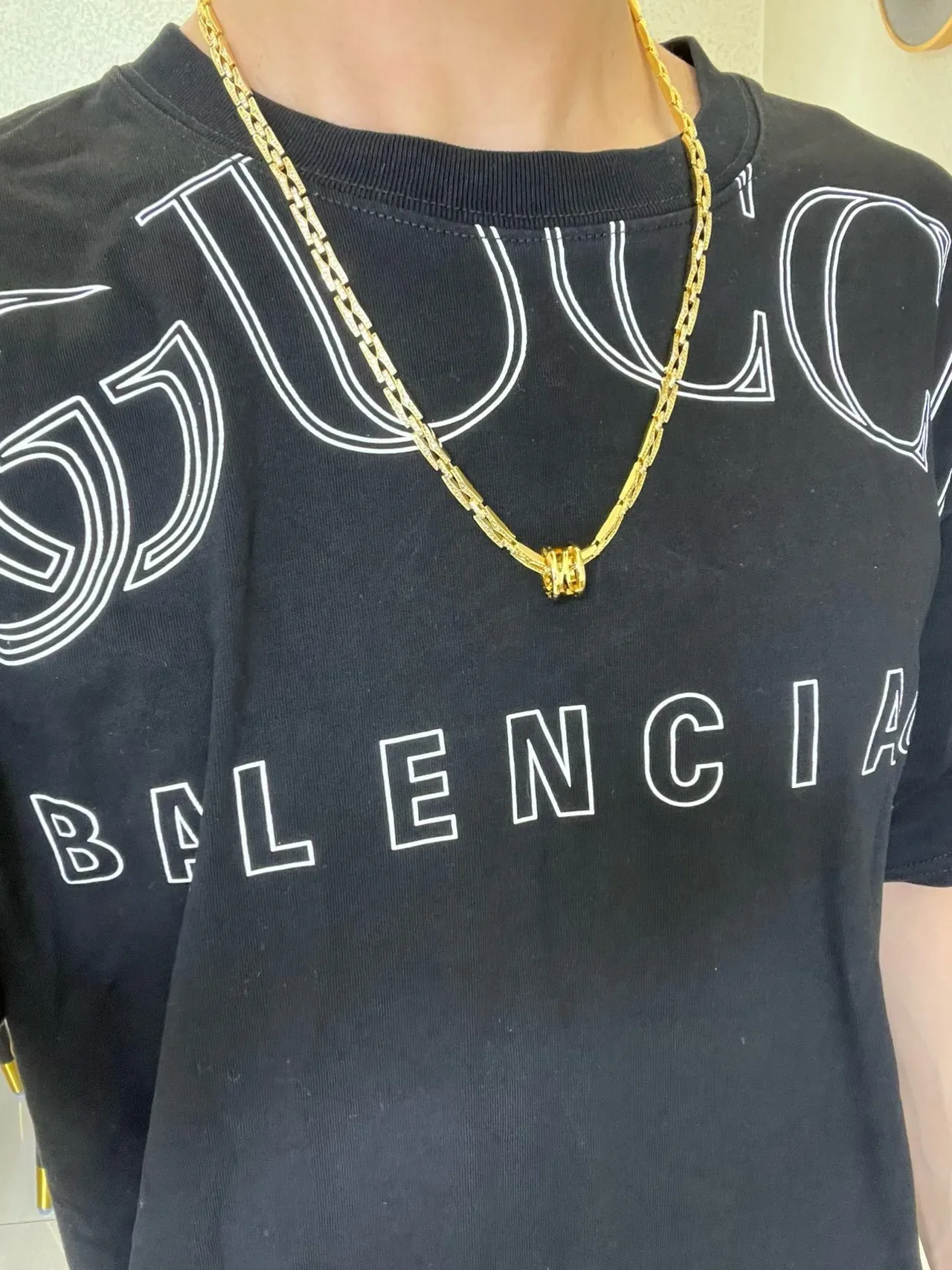 Bvlgari Collier Or Blanc Chaîne Pavé Pierres 8