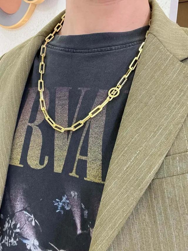 Bvlgari Rectangular Link Chain Necklace 5