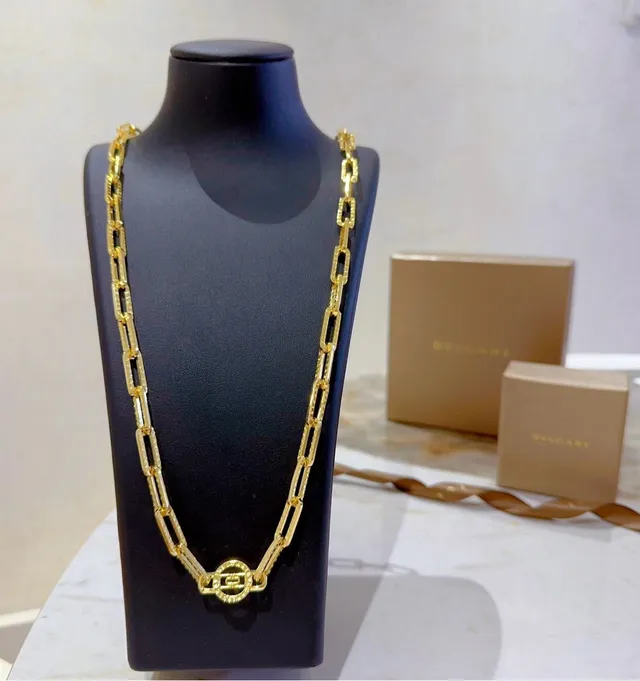 Bvlgari Rectangular Link Chain Necklace 7