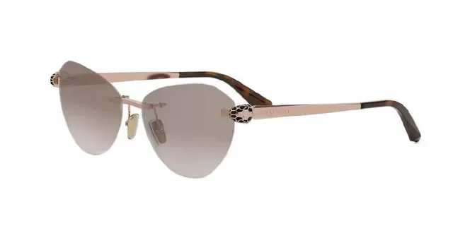 Bvlgari Lunettes Optiques Sans Monture Rose Gold Léopard Temple 5