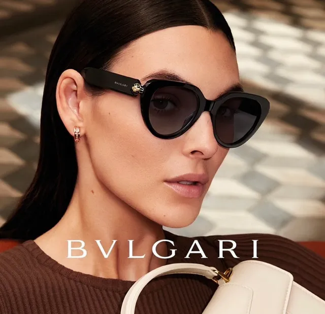 Bvlgari Serpenti Cat-Eye lunettes de soleil acétate noir 4