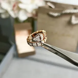 Bvlgari Serpenti Pavé Diamond Rose Gold Ring