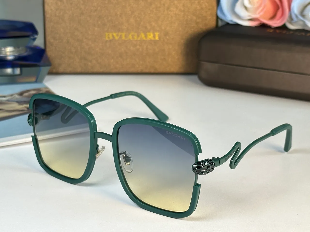 Bvlgari Serpenti Square Gradient Lens Sunglasses 2