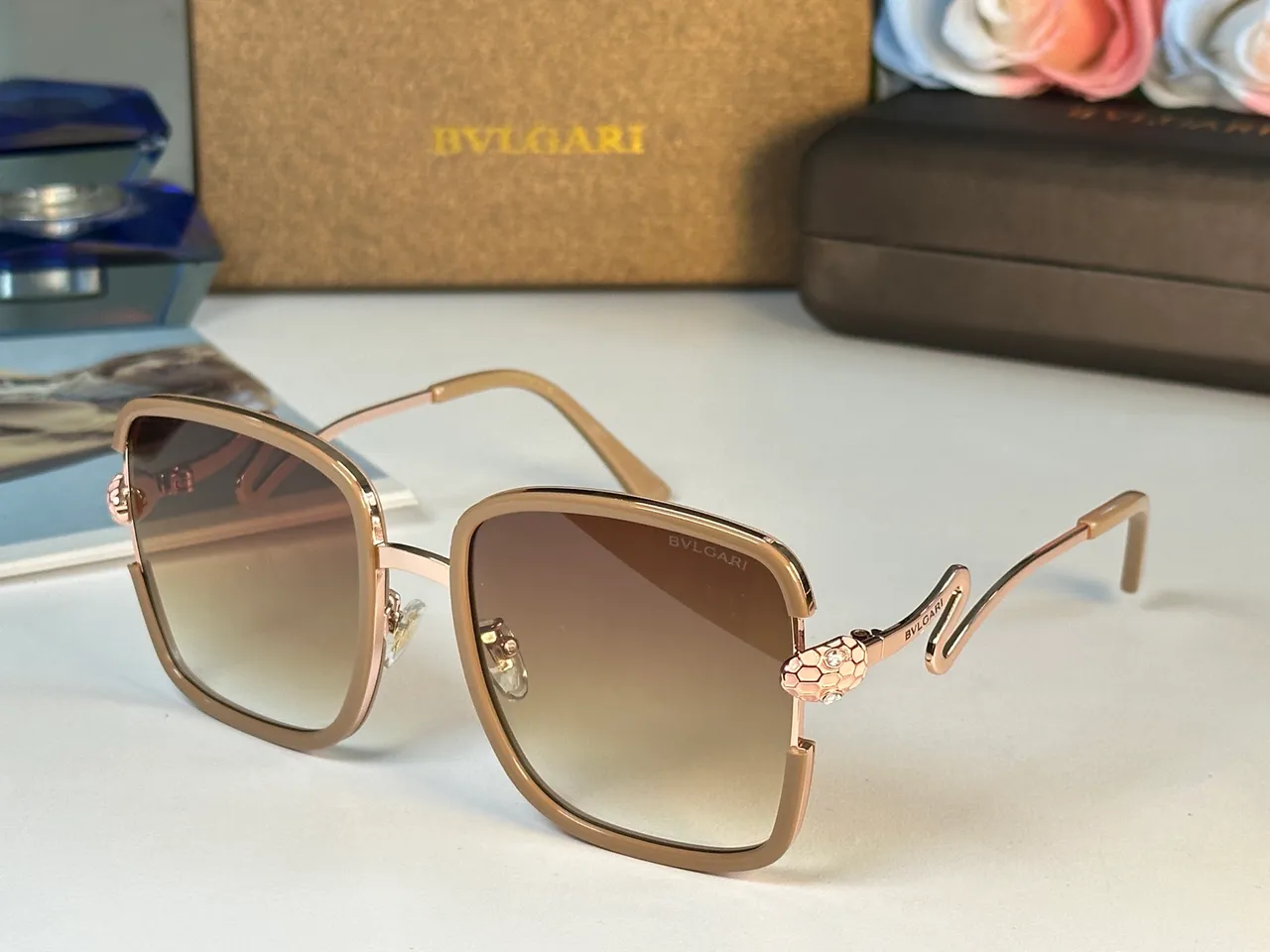 Bvlgari Serpenti Square Gradient Lens Sunglasses 3