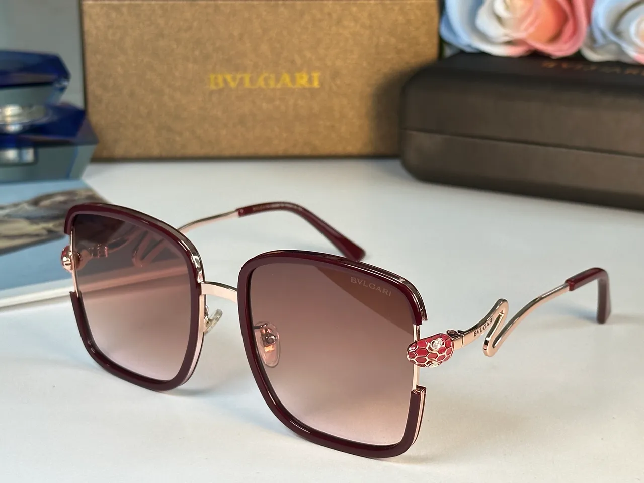 Bvlgari Serpenti Square Gradient Lens Sunglasses 5