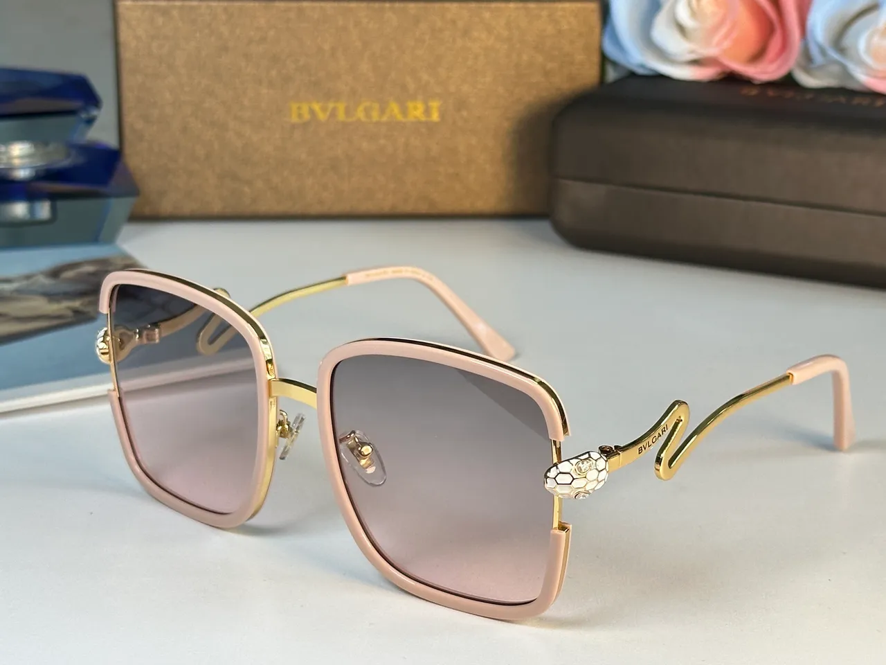 Bvlgari Serpenti Square Gradient Lens Sunglasses 8