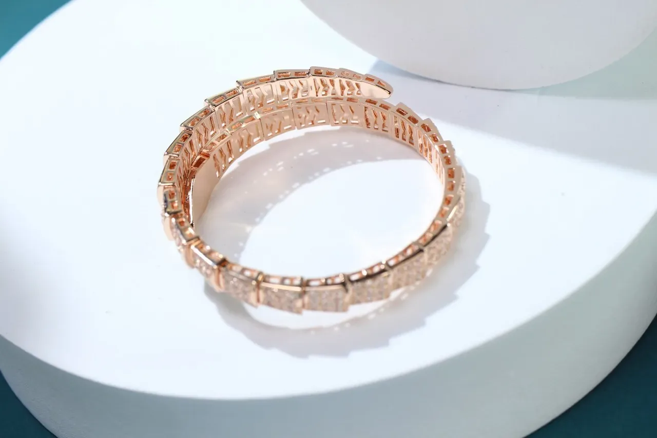 Bvlgari Bracelet Argent Blanc Serpent Enroulé Pavé-Set 2