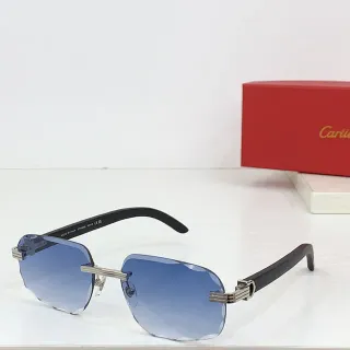 Cartier नीला काला बिना फ्रेम ग्रेजिएंट लेंस सनग्लास