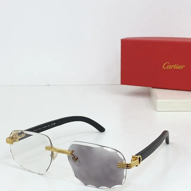 Cartier Bleu Noir Sans Monture Lentilles Dégradées Lunettes de Soleil 4