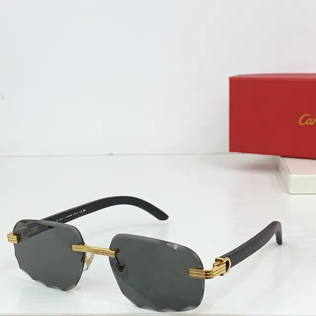 Cartier Bleu Noir Sans Monture Lentilles Dégradées Lunettes de Soleil 6