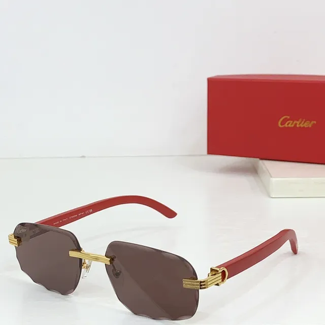 Cartier Bleu Noir Sans Monture Lentilles Dégradées Lunettes de Soleil 9