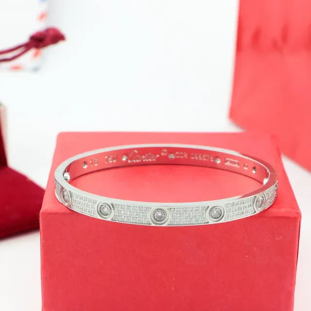 Cartier Bangle Rigide Pavé-Set Or et Argent 2