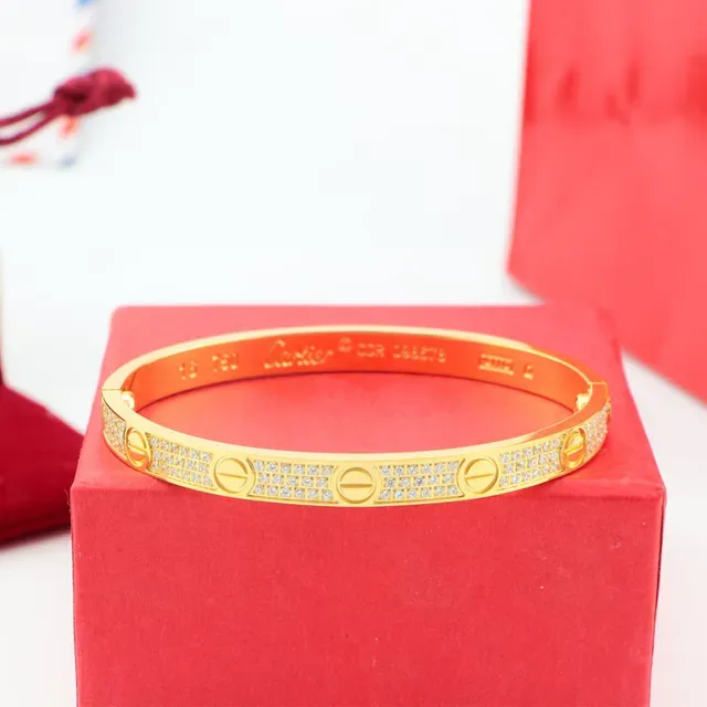Cartier Bangle Rigide Pavé-Set Or et Argent 5