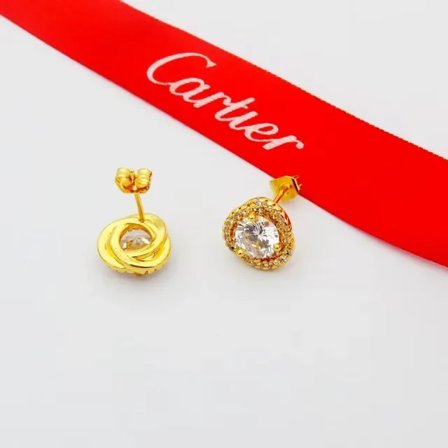 Cartier Boucles d'oreilles Or Argent Rondes Halo Stud Pavé-Set Entourage 6