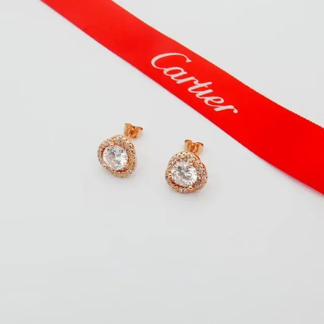 Cartier Boucles d'oreilles Or Argent Rondes Halo Stud Pavé-Set Entourage 8