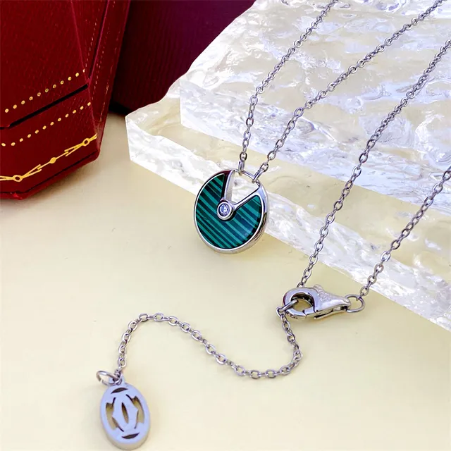 Cartier Chaîne Or Rose Blanche Disque Mère-de-perle Pendentif Collier 3